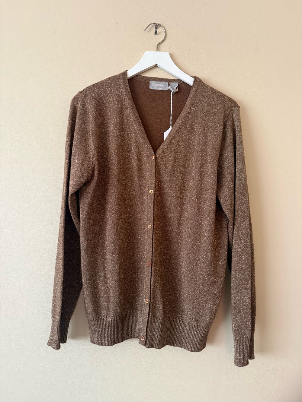 Old Navy Wool Blend Gold Thread Cardigan Size Large